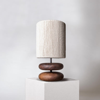 Wabi-Sabi Walnut Wood Table Lamp | Japanese Style