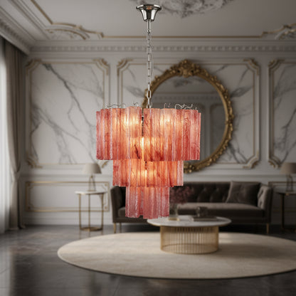 Pink Murano Glass Chandelier