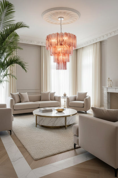 Pink Murano Glass Chandelier