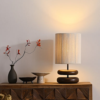 Wabi-Sabi Walnut Wood Table Lamp | Japanese Style