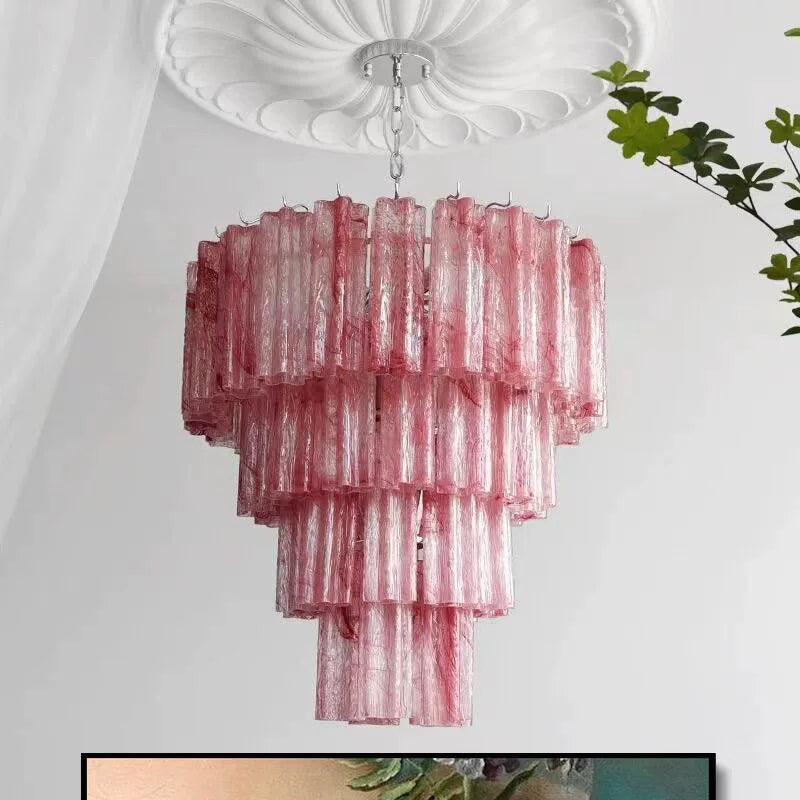 Pink Murano Glass Chandelier