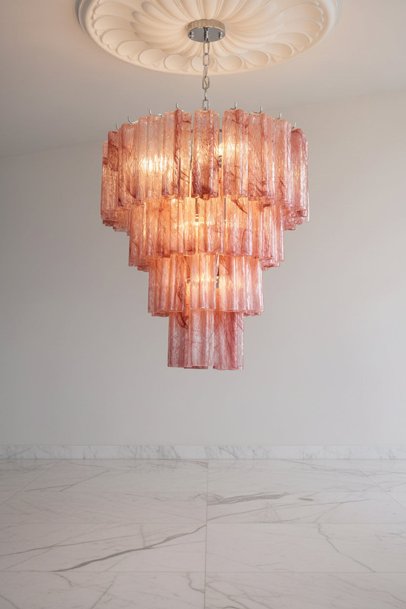 Pink Murano Glass Chandelier