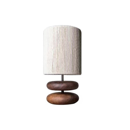 Wabi-Sabi Walnut Wood Table Lamp | Japanese Style