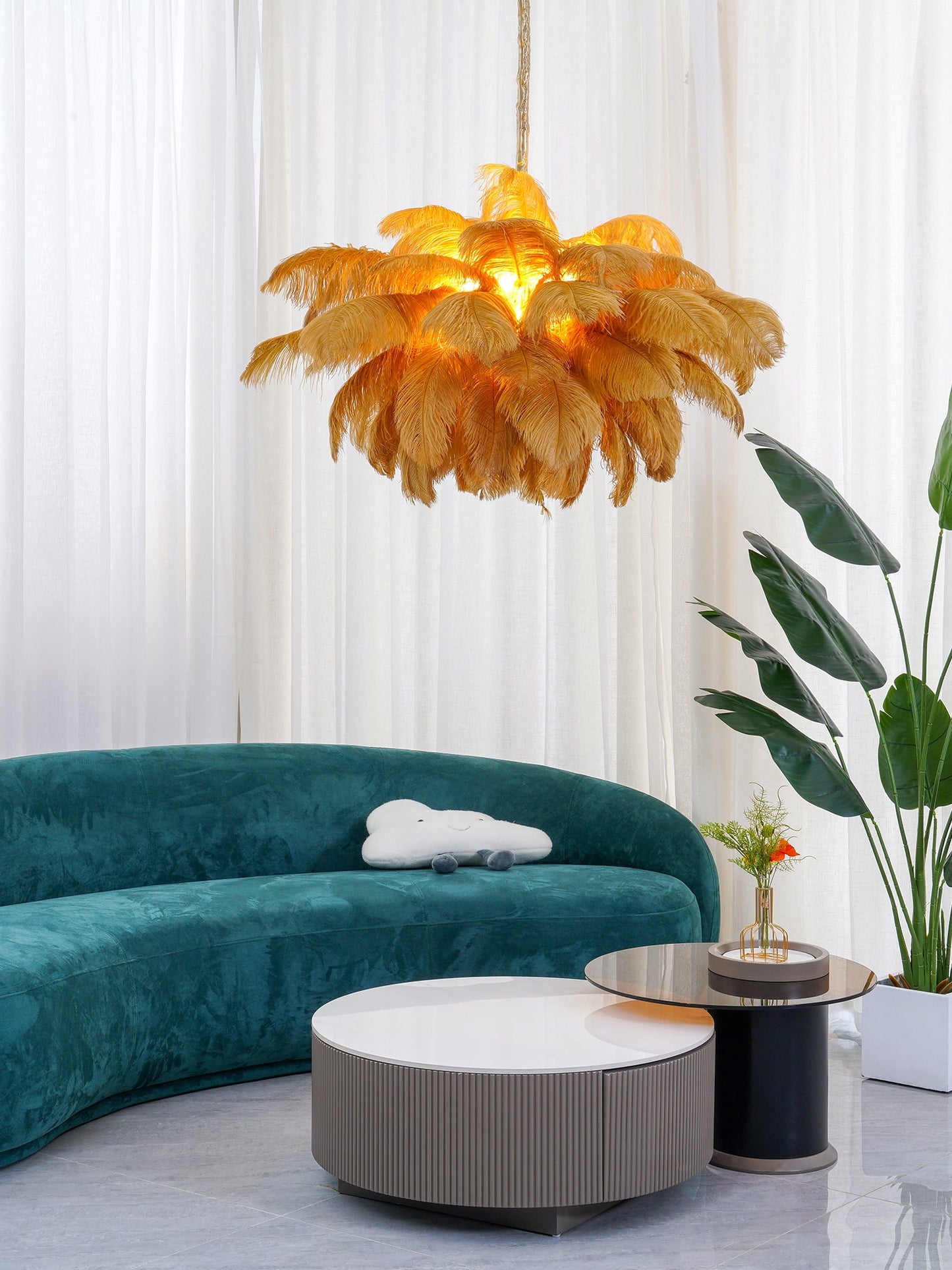 Feather Ostrich Chandelier