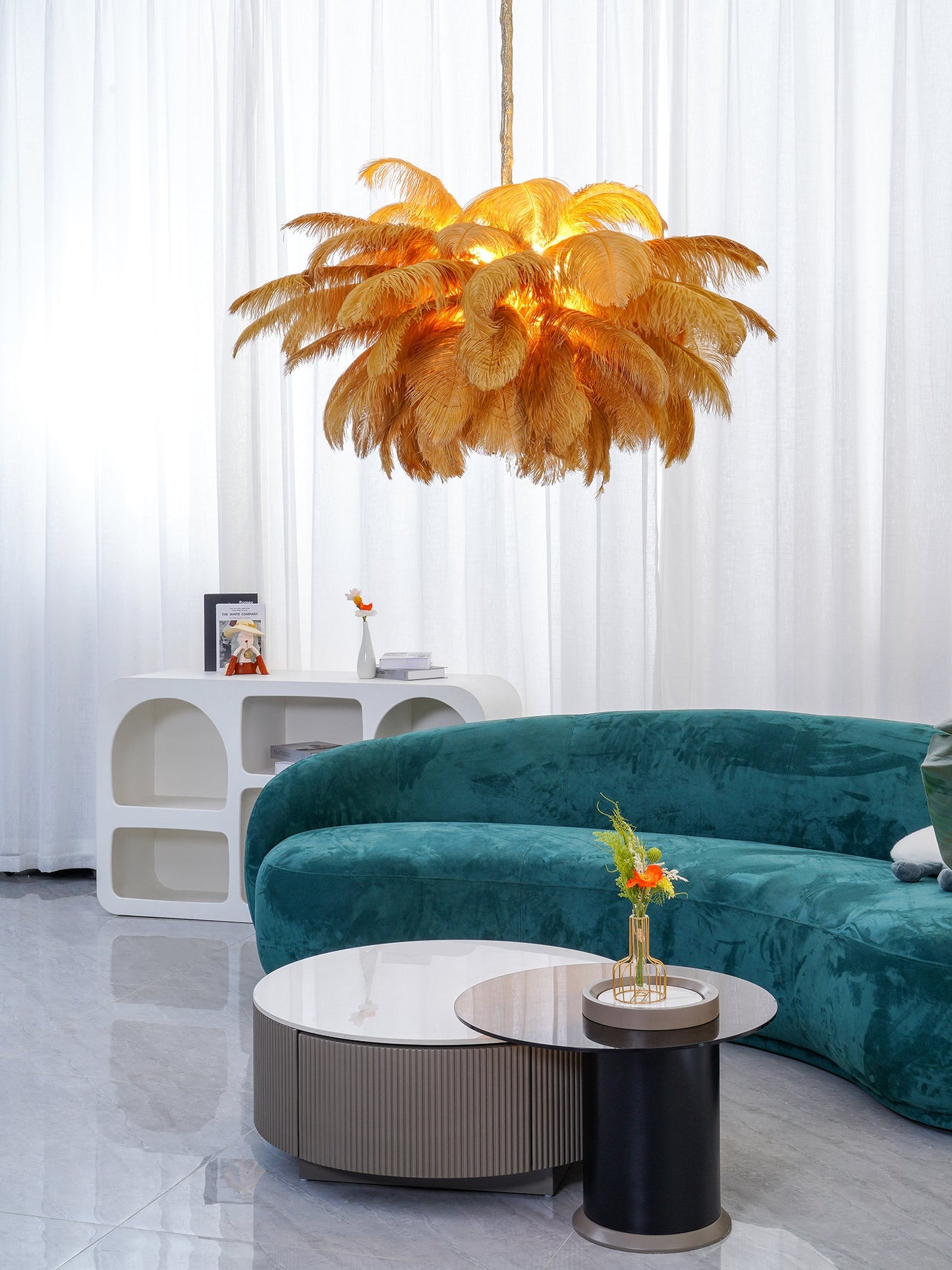 Feather Ostrich Chandelier