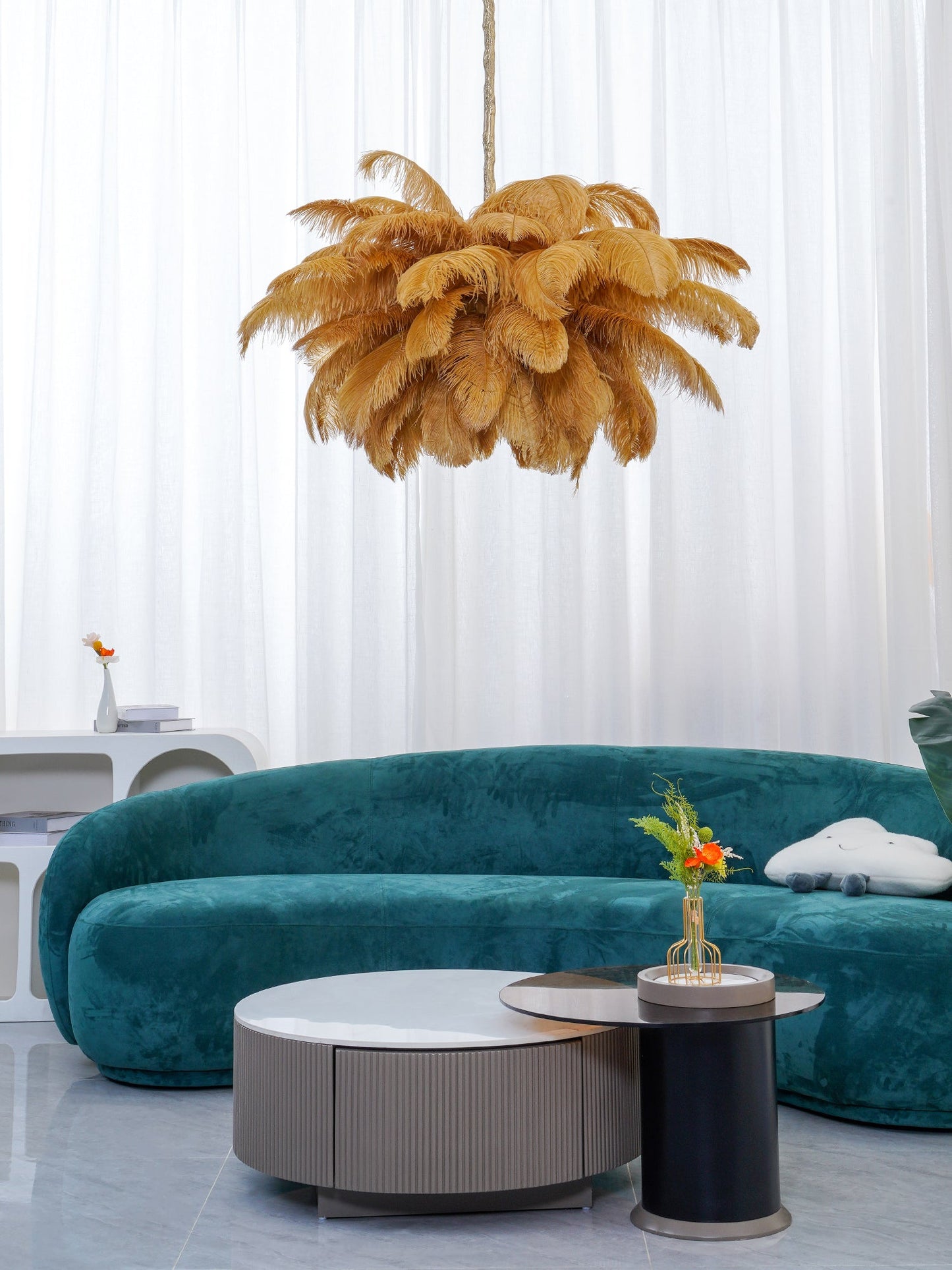 Feather Ostrich Chandelier