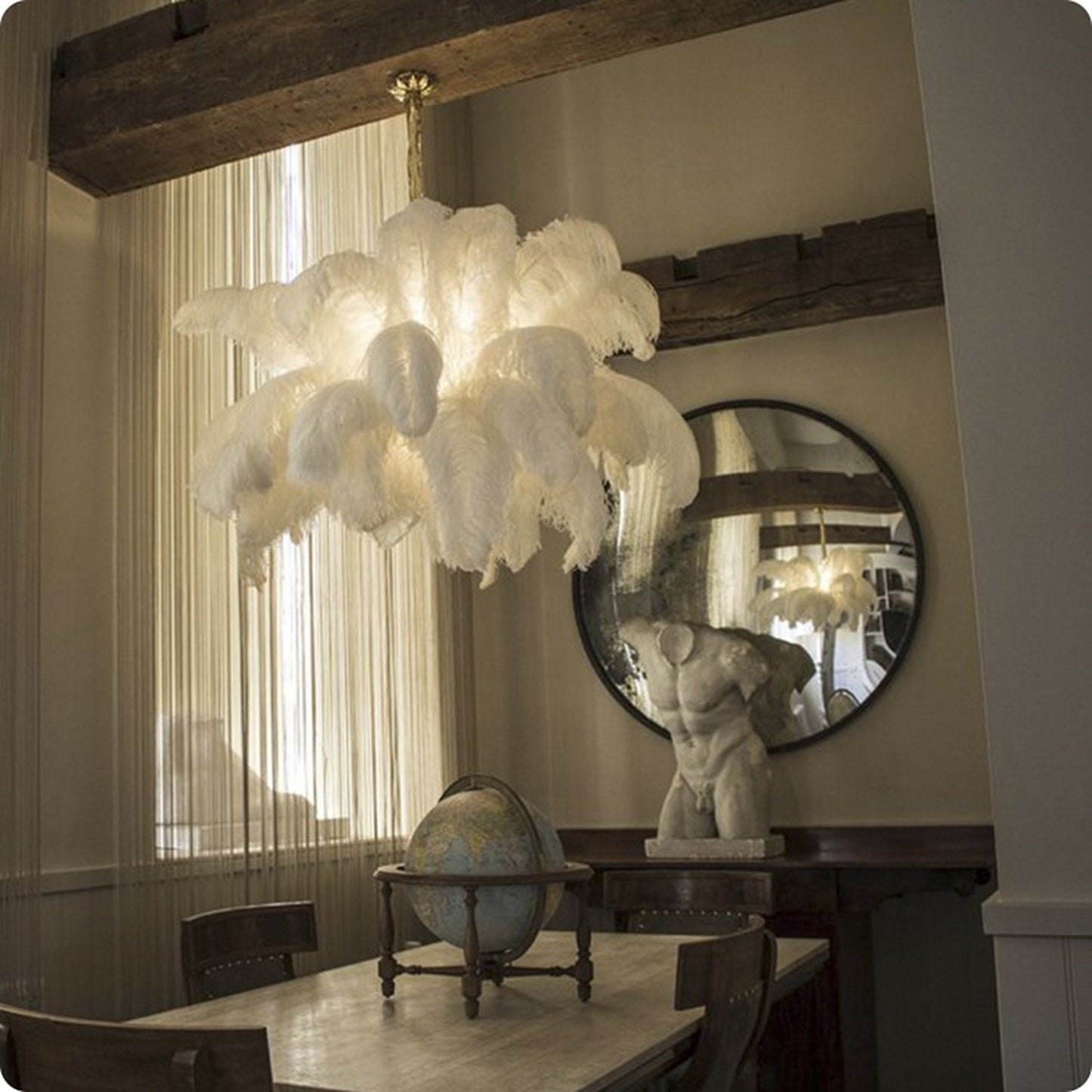 Feather Ostrich Chandelier
