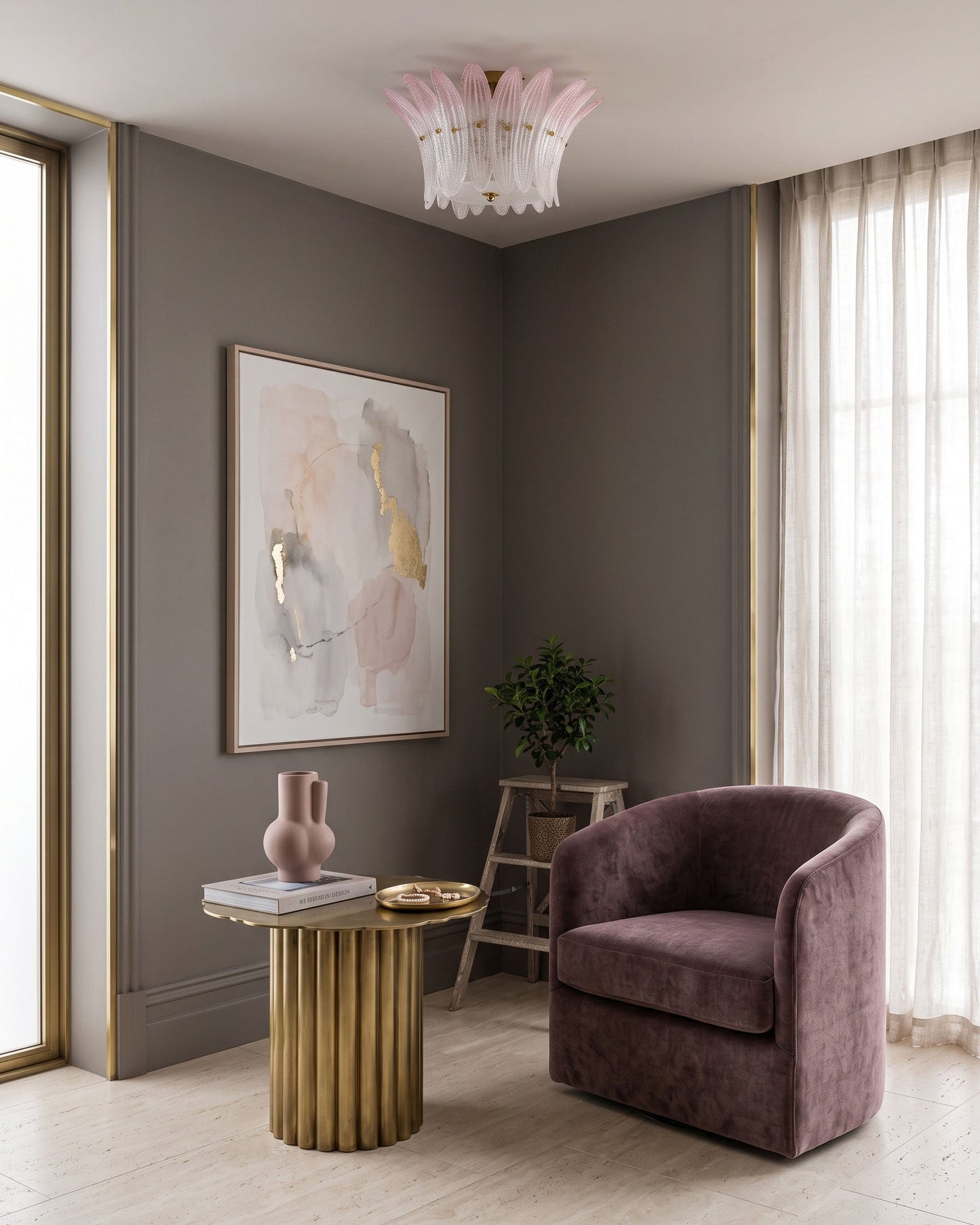 Petal Glass Flush Mount Ceiling Light