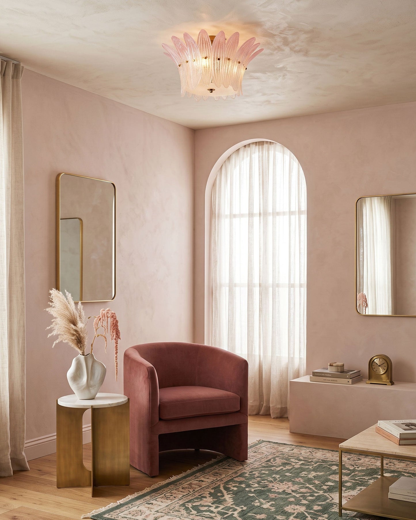 Petal Glass Flush Mount Ceiling Light