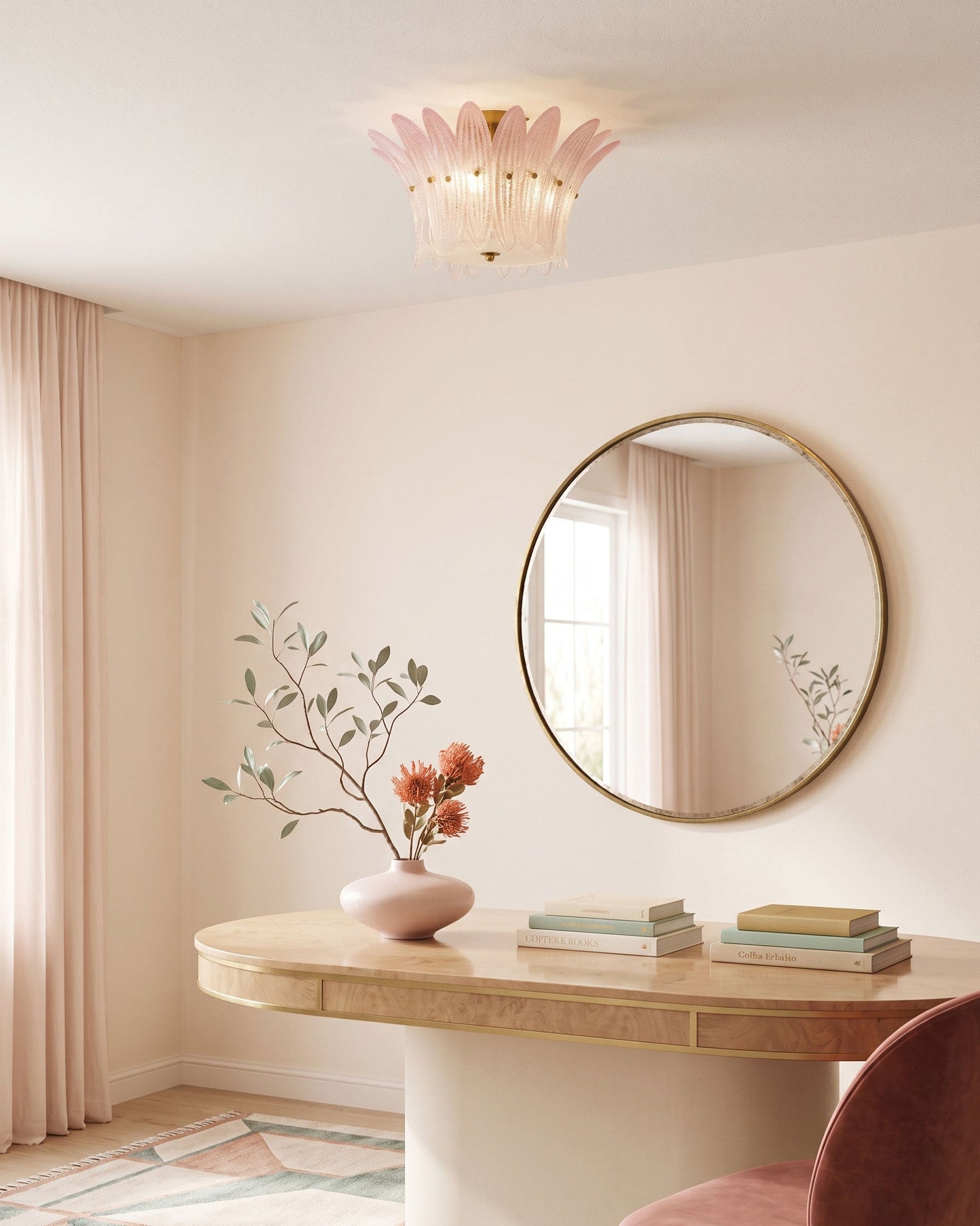 Petal Glass Flush Mount Ceiling Light