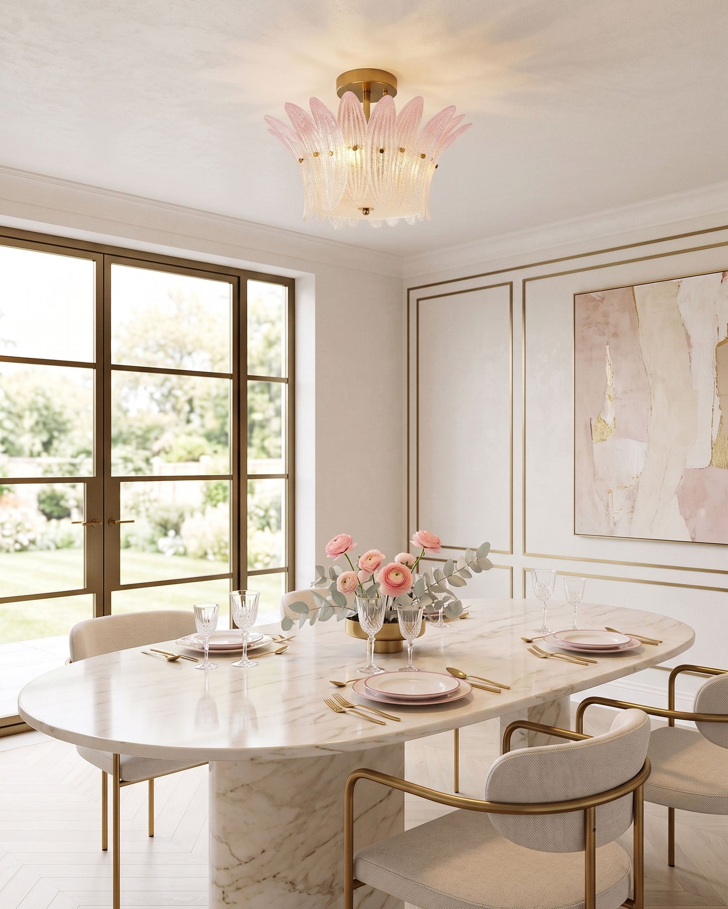Petal Glass Flush Mount Ceiling Light