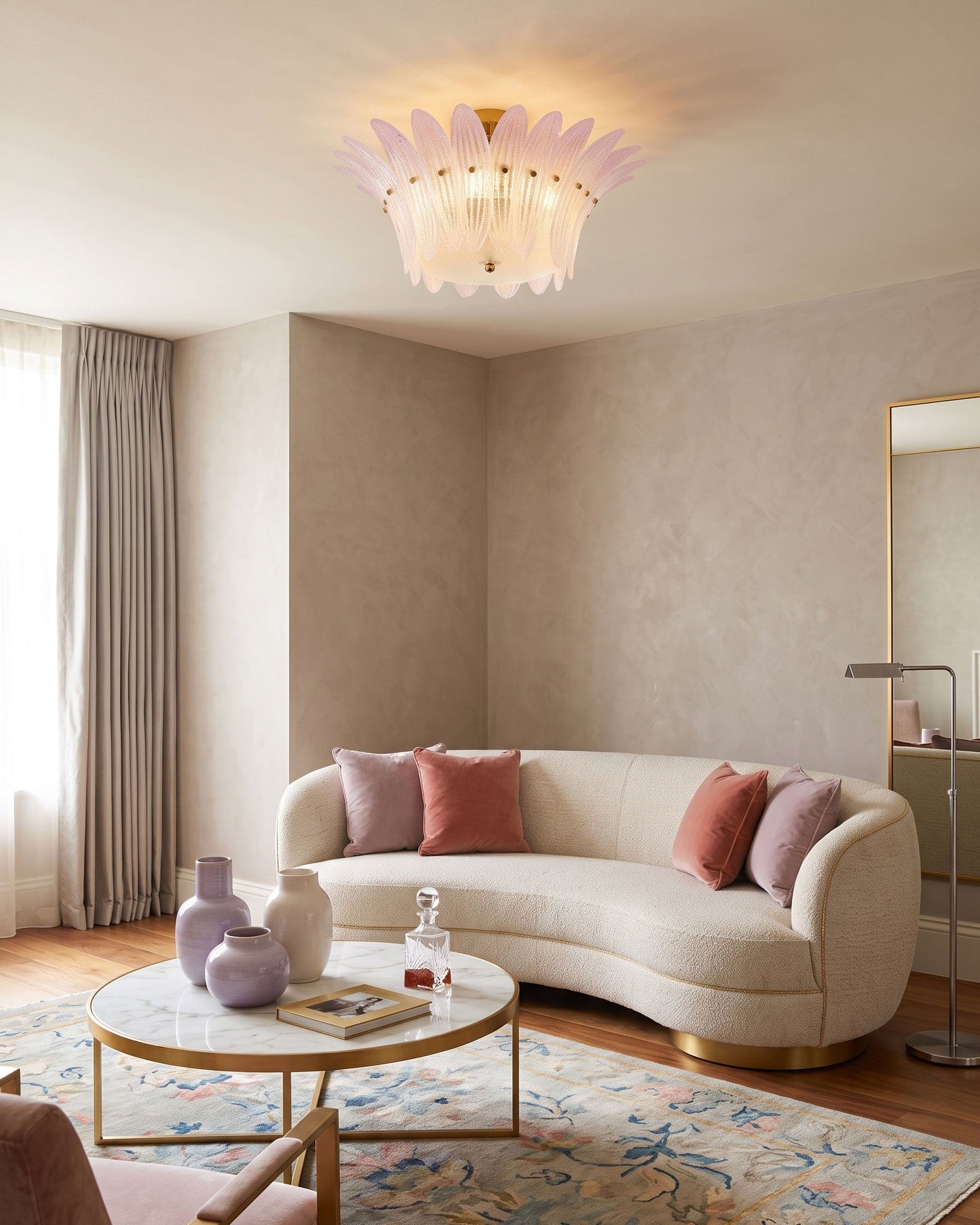 Petal Glass Flush Mount Ceiling Light