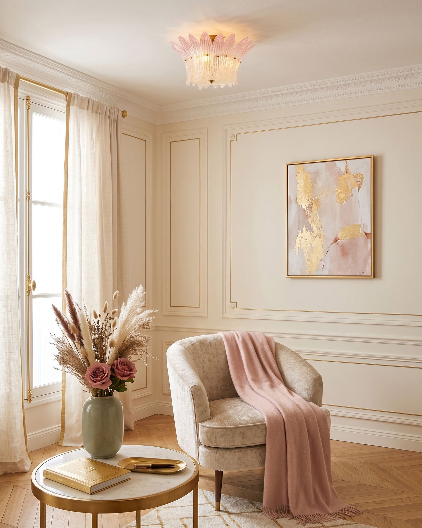 Petal Glass Flush Mount Ceiling Light