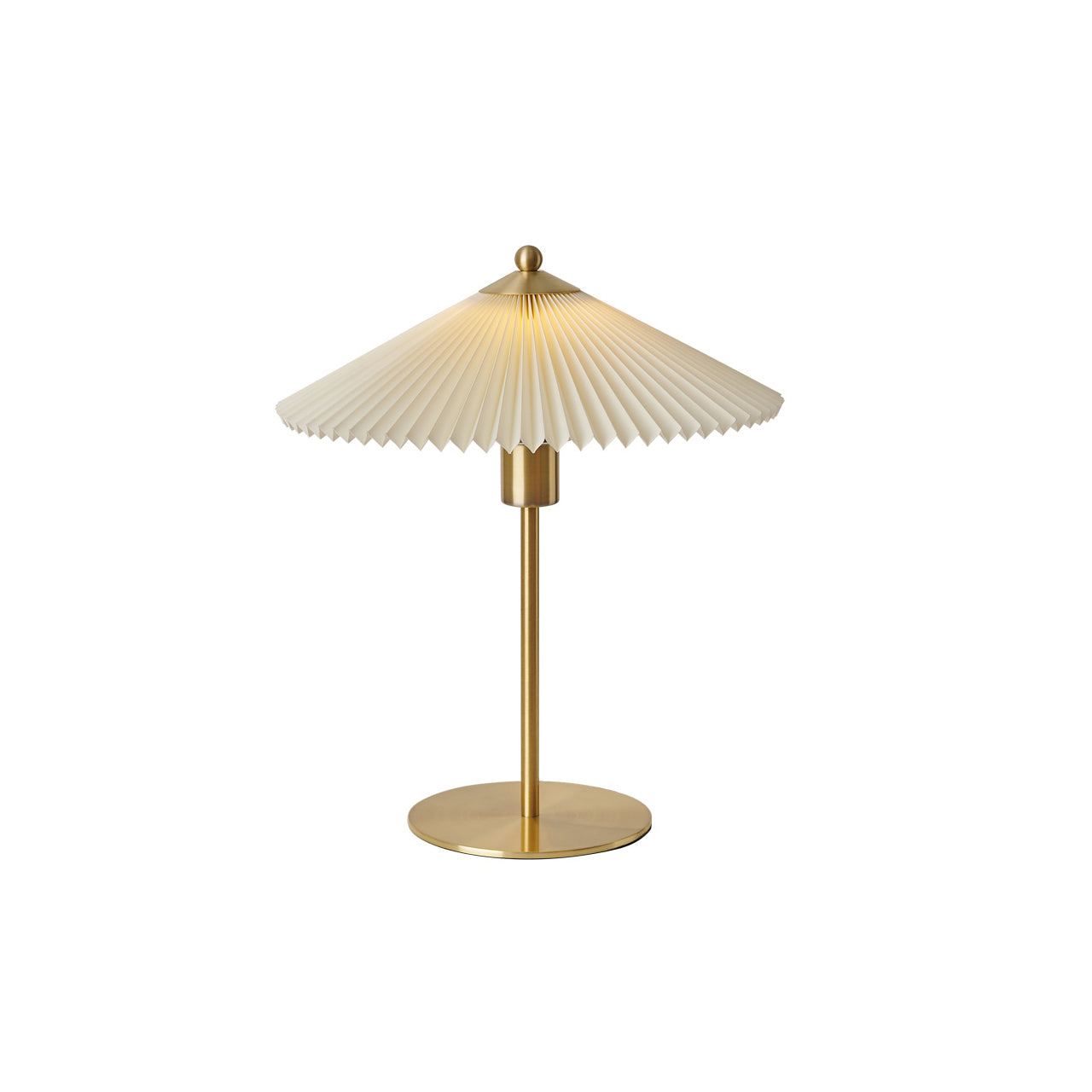 Luxury Pleated White Gold Table Lamp