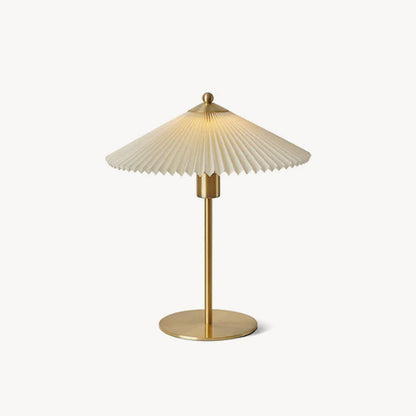 Luxury Pleated White Gold Table Lamp