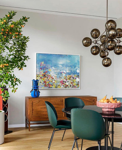 PERLAGE Glass Globe Cluster Chandelier