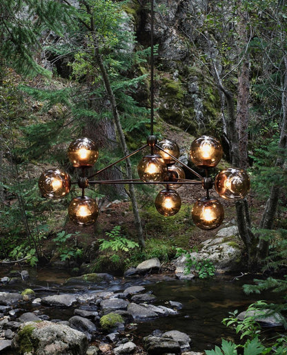 PERLAGE Glass Globe Cluster Chandelier