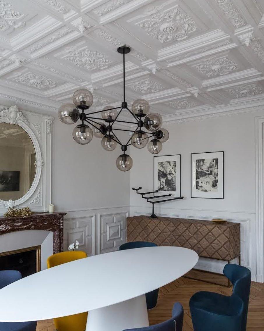PERLAGE Glass Globe Cluster Chandelier