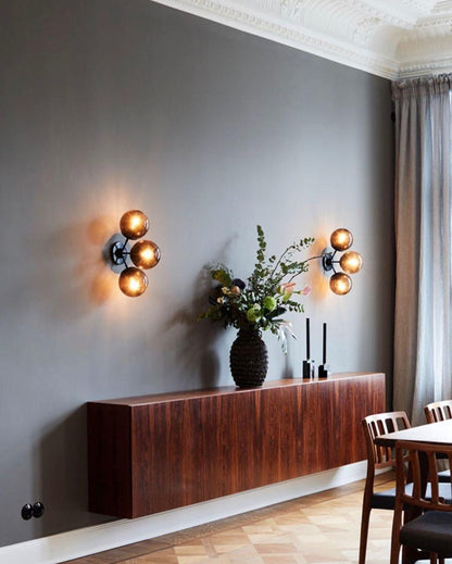 PERLAGE Glass Globe Cluster Chandelier