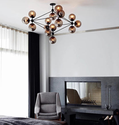 PERLAGE Glass Globe Cluster Chandelier