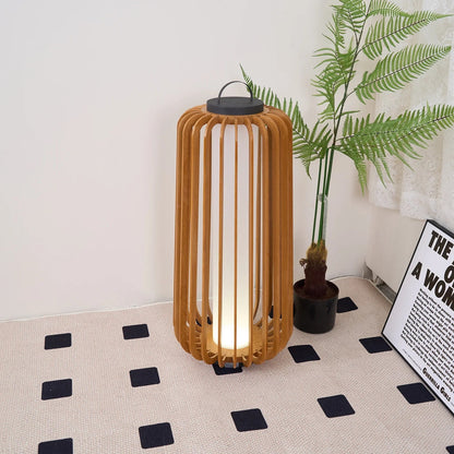 Nordic Teak Outdoor Lantern Rechargeable Light