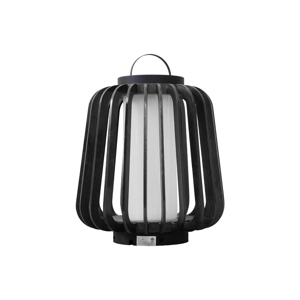 Nordic Teak Outdoor Lantern Rechargeable Light