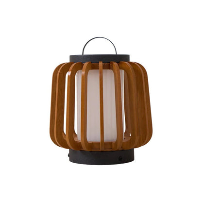 Nordic Teak Outdoor Lantern Rechargeable Light