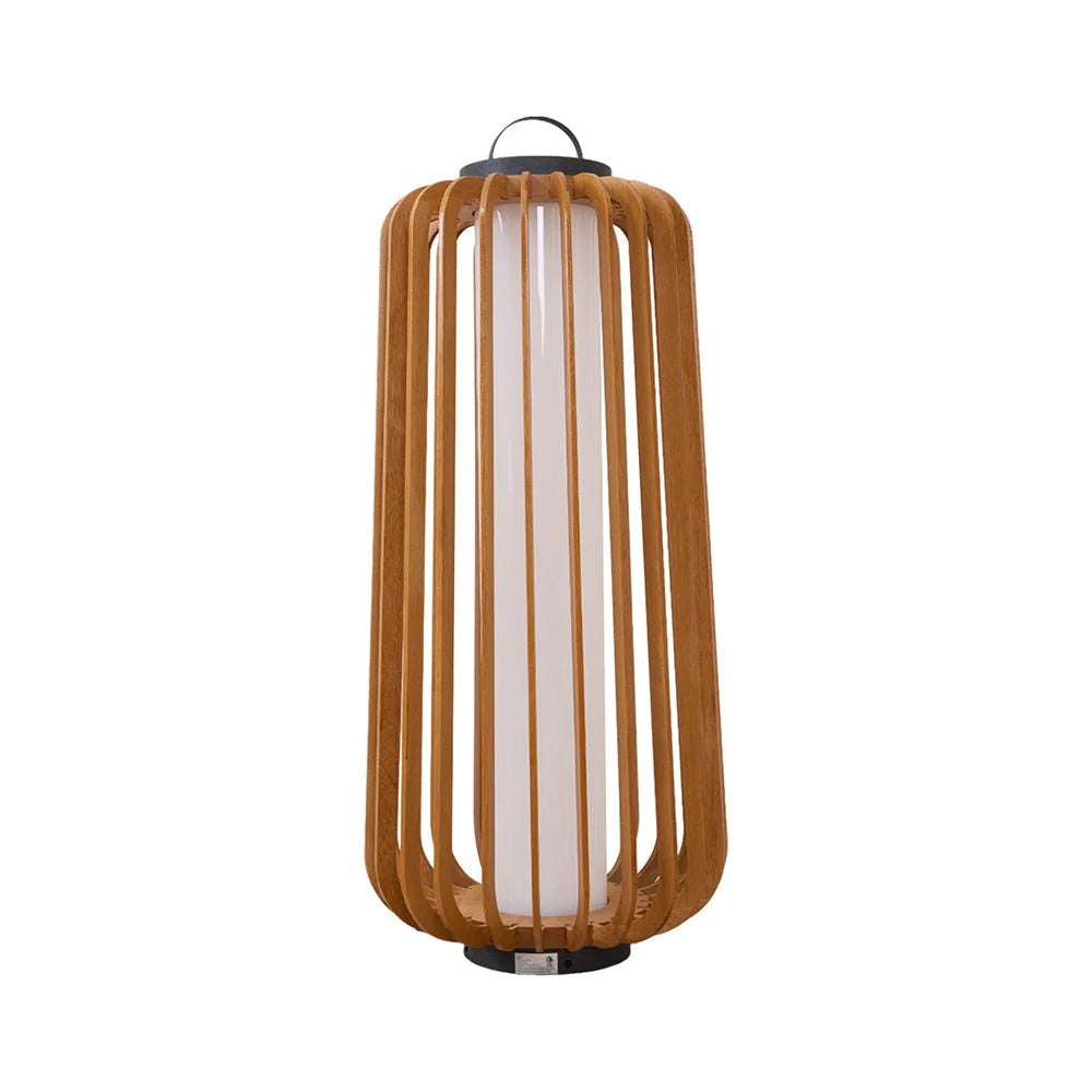 Nordic Teak Outdoor Lantern Rechargeable Light