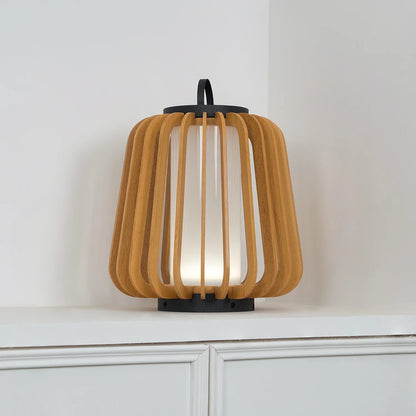 Nordic Teak Outdoor Lantern Rechargeable Light