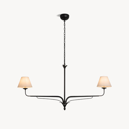 FUCINA Wrought Iron Linen Linear Chandelier
