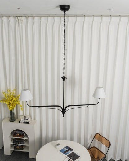 FUCINA Wrought Iron Linen Linear Chandelier
