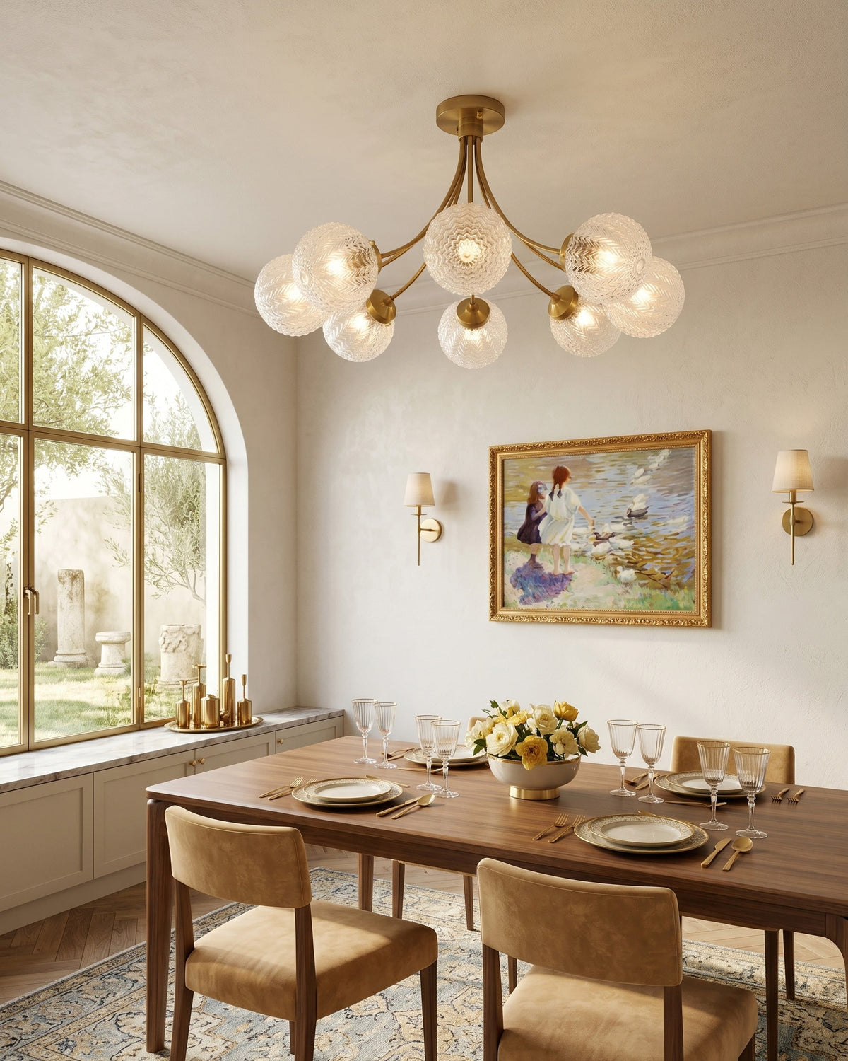 Elliot Textured Glass Flush Mount