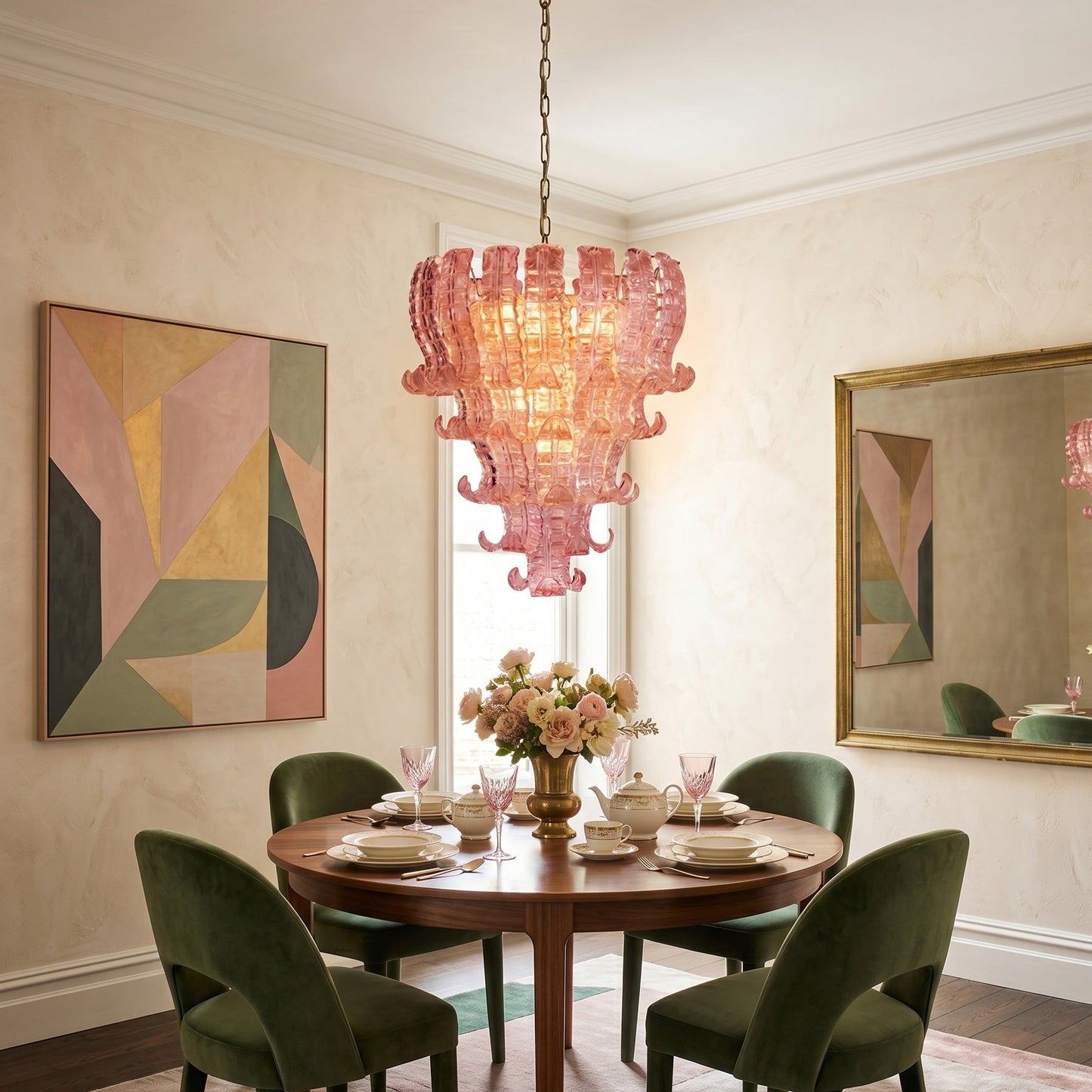 Rosavelle™ Blush Murano Glass Chandelier