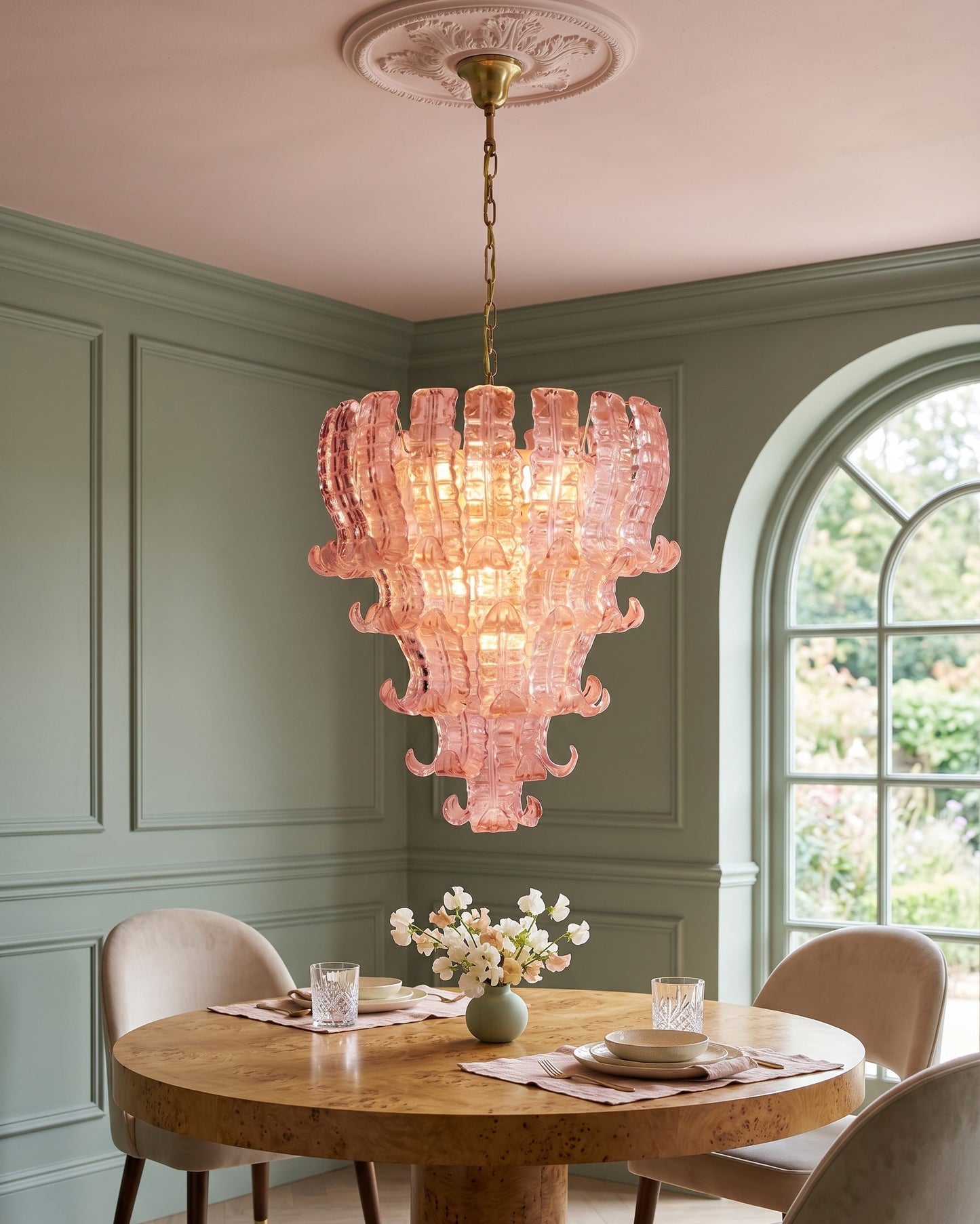 Rosavelle™ Blush Murano Glass Chandelier