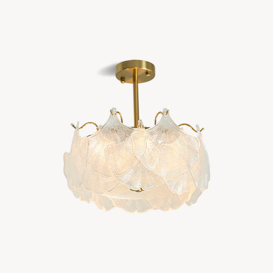 BILOBA Ginkgo Leaf Glass Semi-Flush Ceiling Light