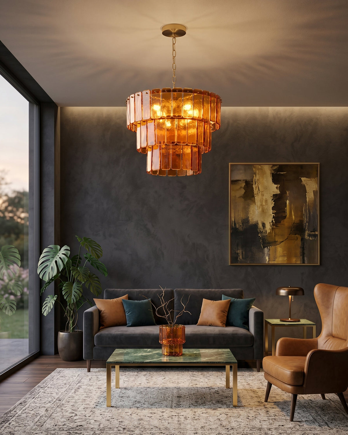 Valen Amber Chandelier