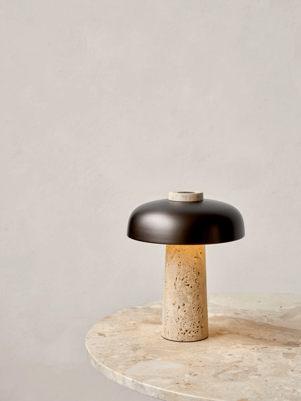 Travertine Halo Table Lamp