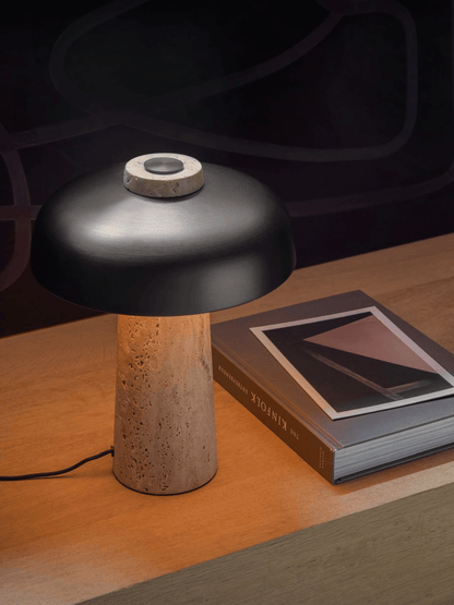 Travertine Halo Table Lamp