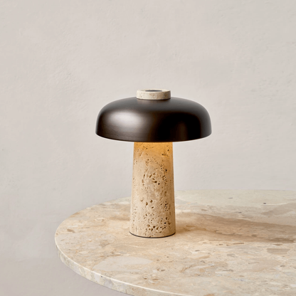 Travertine Halo Table Lamp