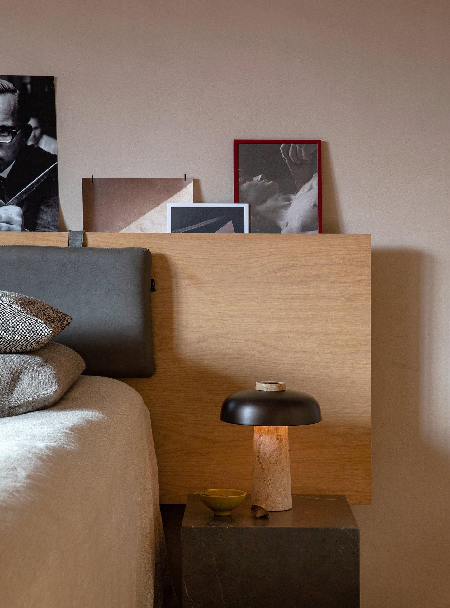 Travertine Halo Table Lamp