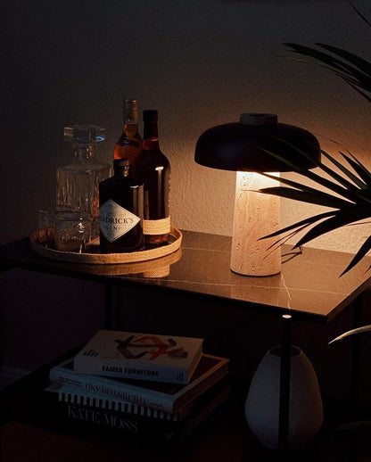 Travertine Halo Table Lamp
