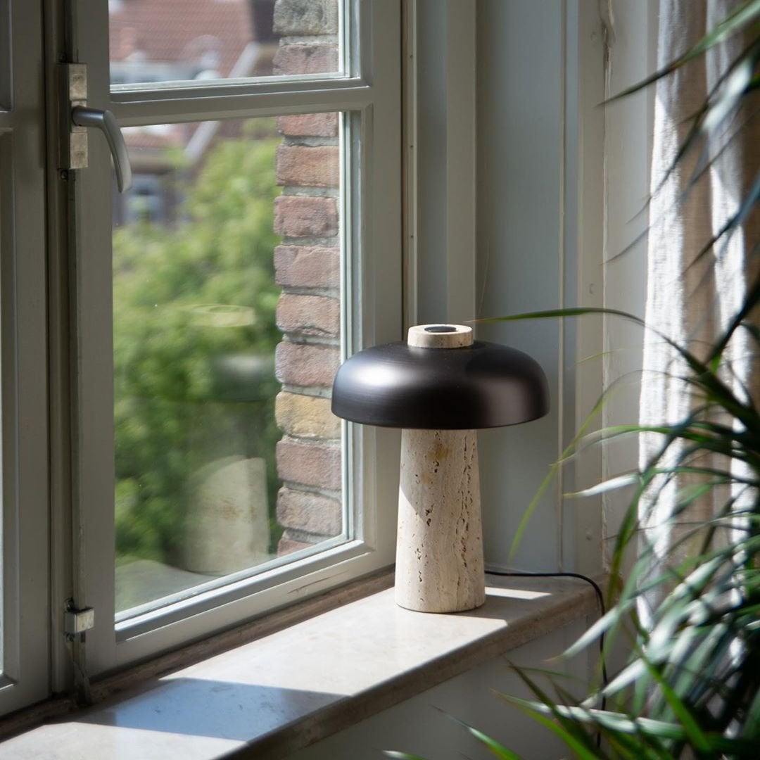 Travertine Halo Table Lamp