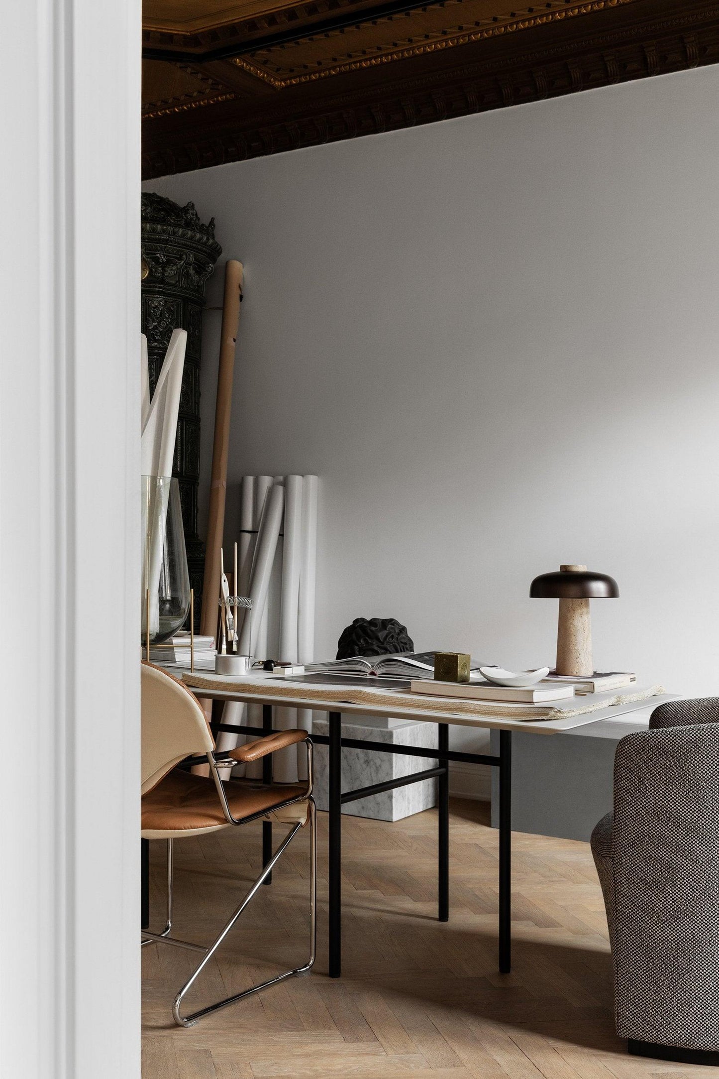 Travertine Halo Table Lamp