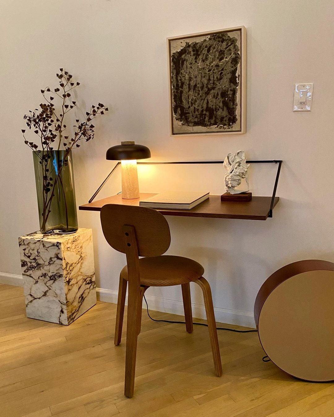 Travertine Halo Table Lamp