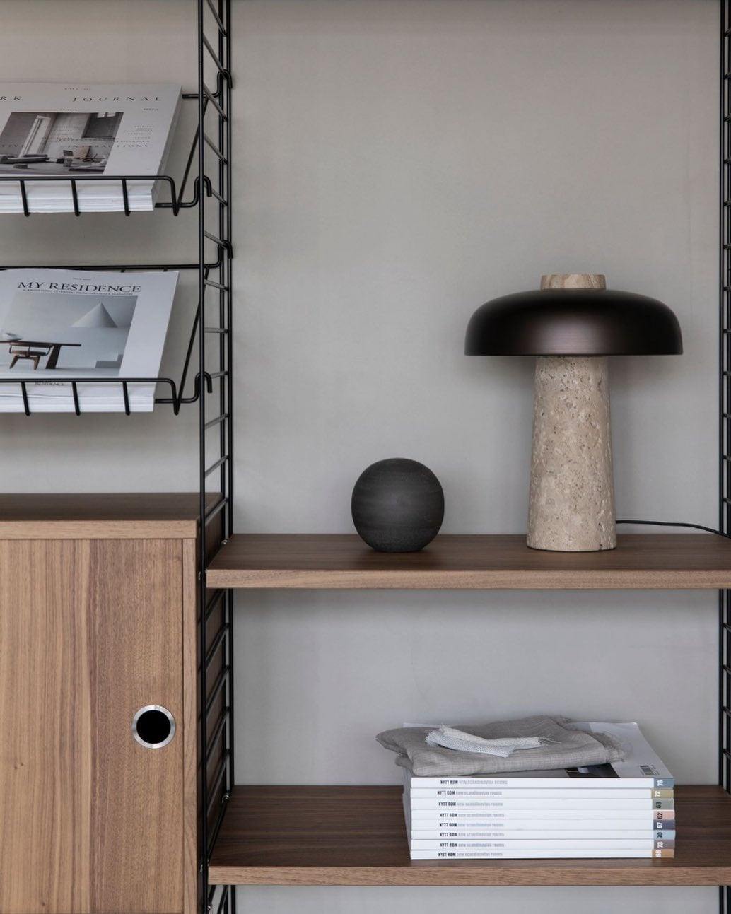 Travertine Halo Table Lamp