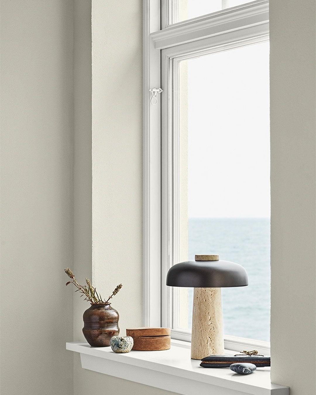 Travertine Halo Table Lamp