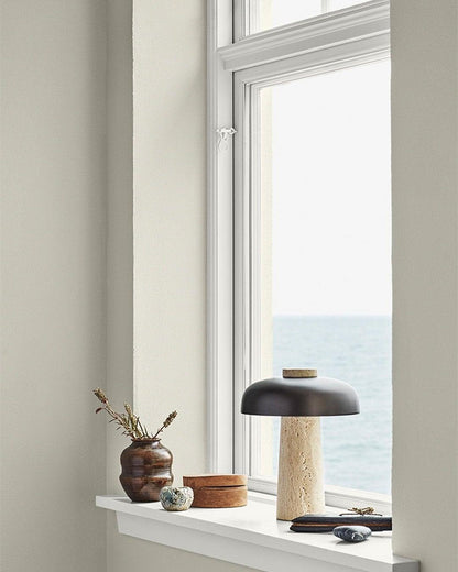 Travertine Halo Table Lamp