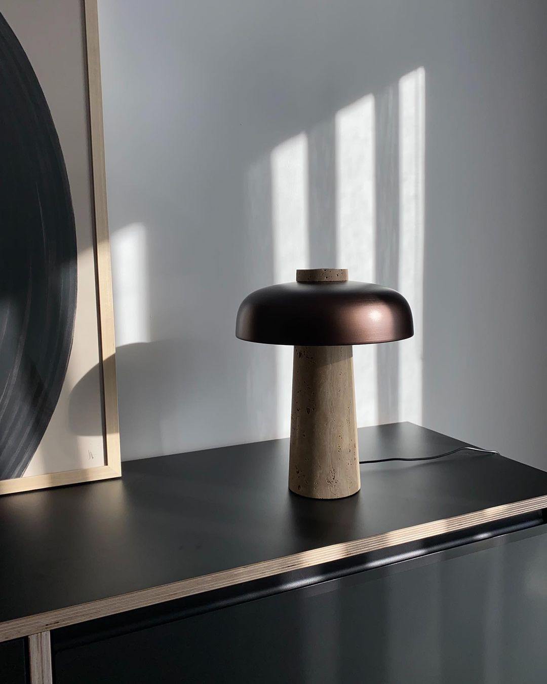 Travertine Halo Table Lamp