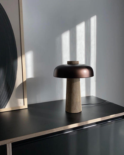 Travertine Halo Table Lamp