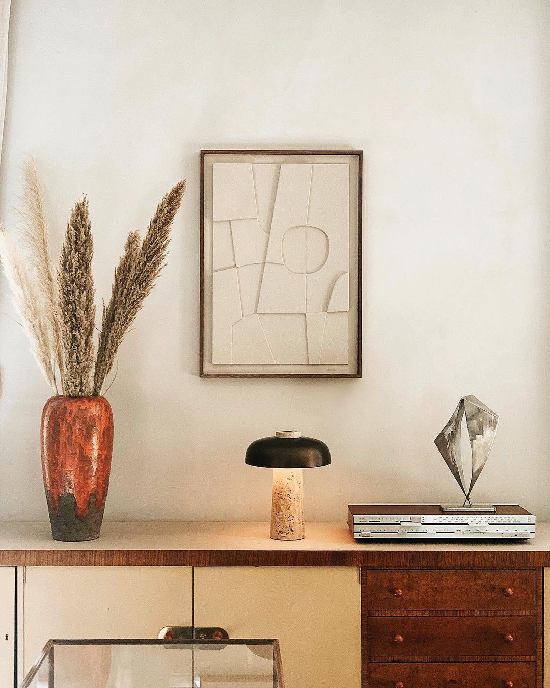 Travertine Halo Table Lamp